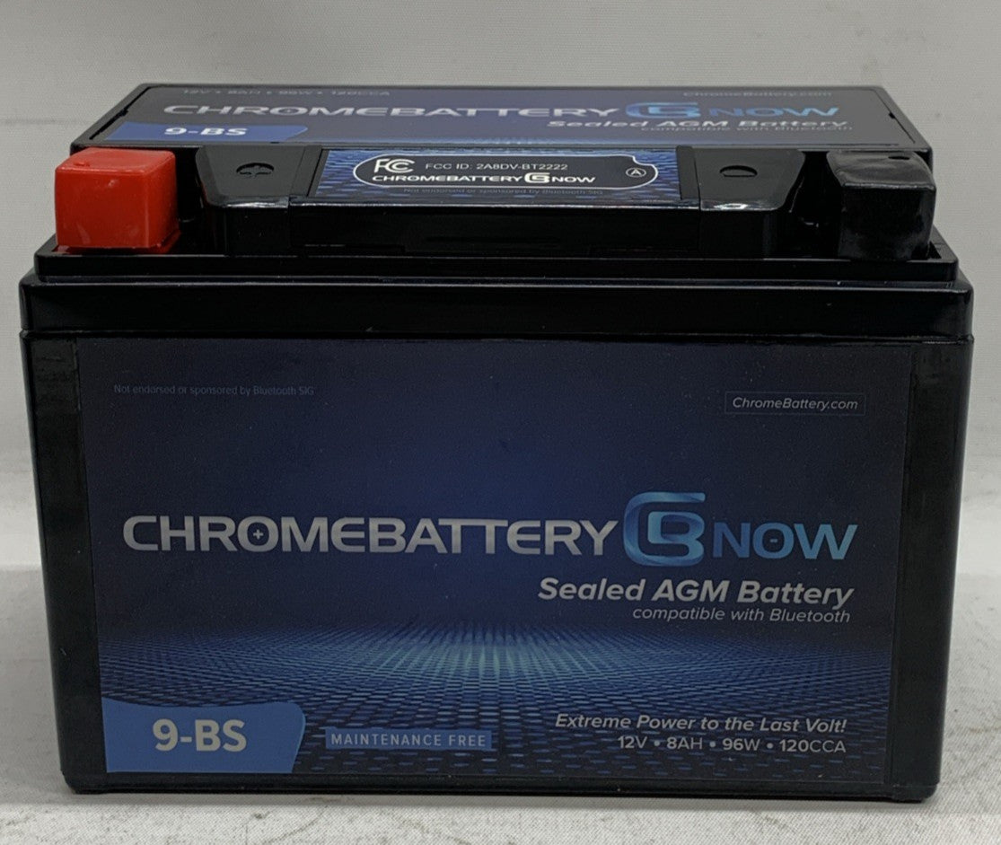 Chrome Battery Sealed AGM Battery 9-BS (BTN-M00005) 12V 8AH 96W 120CCA - 2 Pack