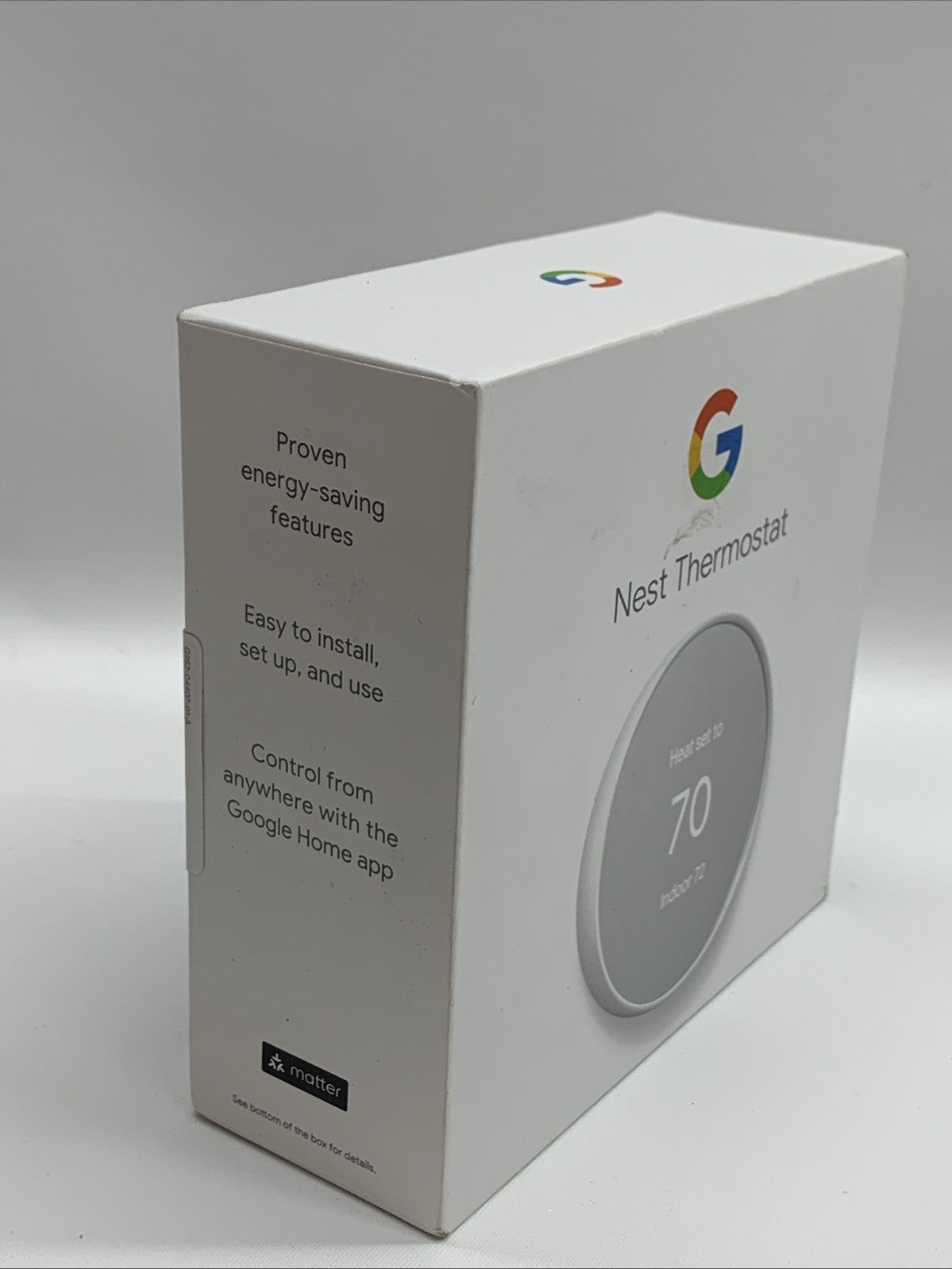 Google Nest Smart Thermostat Home Programmable Wifi Thermostat GA01334-US Snow