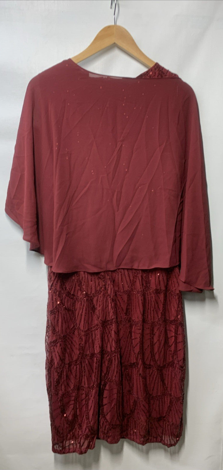 GRACE KARIN Women's Sequin Mother of The Bride Formal Wedding Dress Size 16 Red