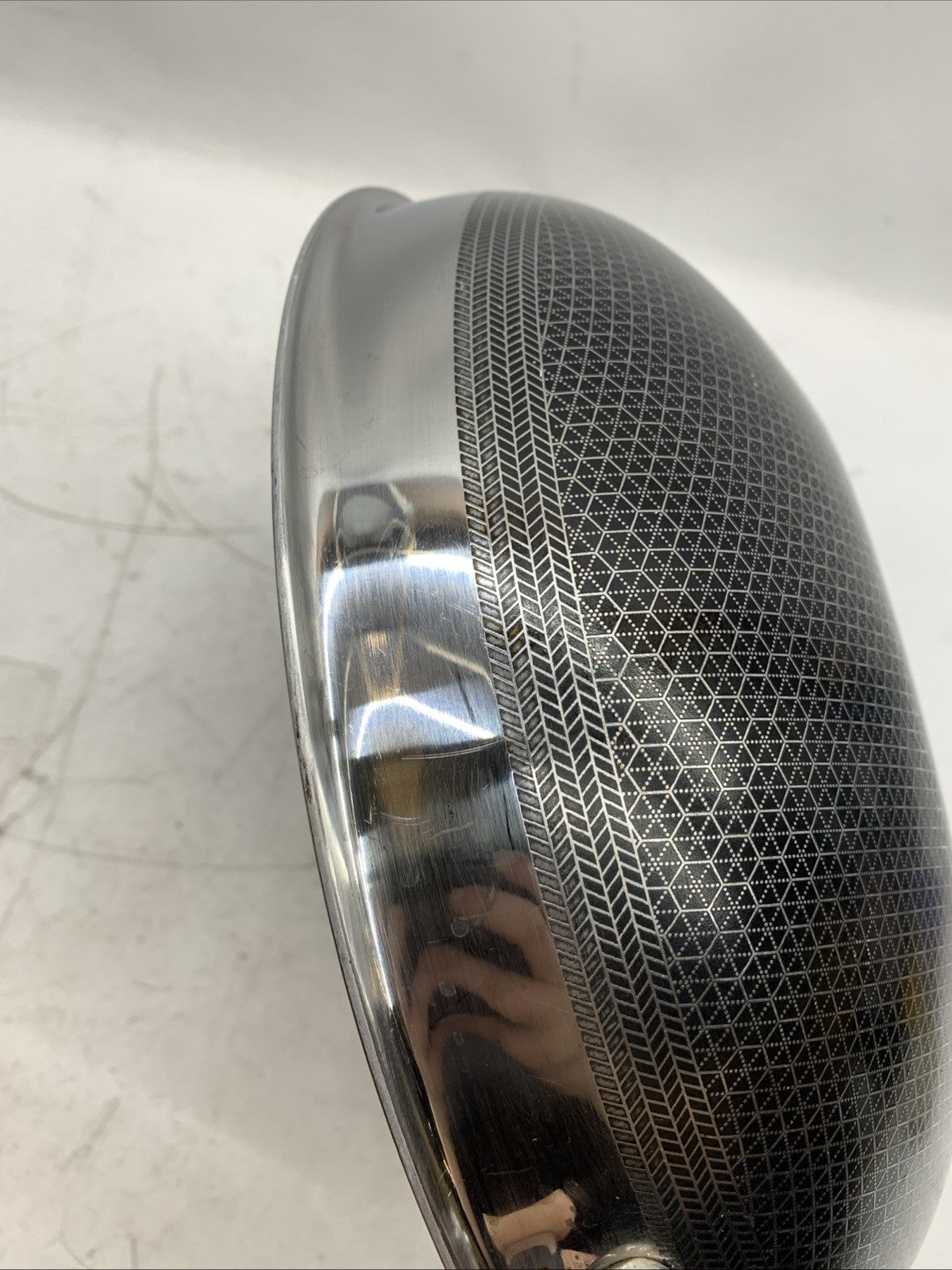 HexClad Hybrid Nonstick 12-Inch 2-Piece Cooking Wok Cookware w/Cover Lid - USED