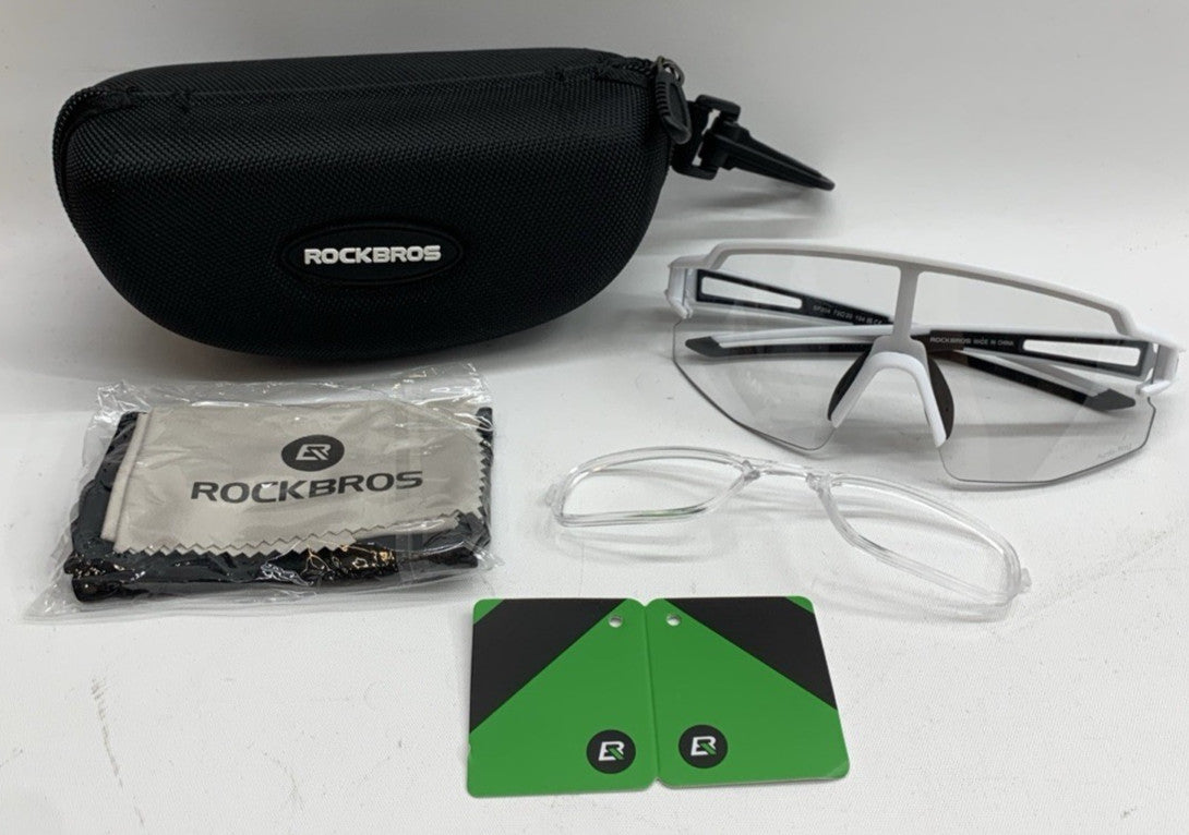 ROCKBROS Cycling Photochromic Glasses Mens Full Frame Sports Bike Glasses w/case