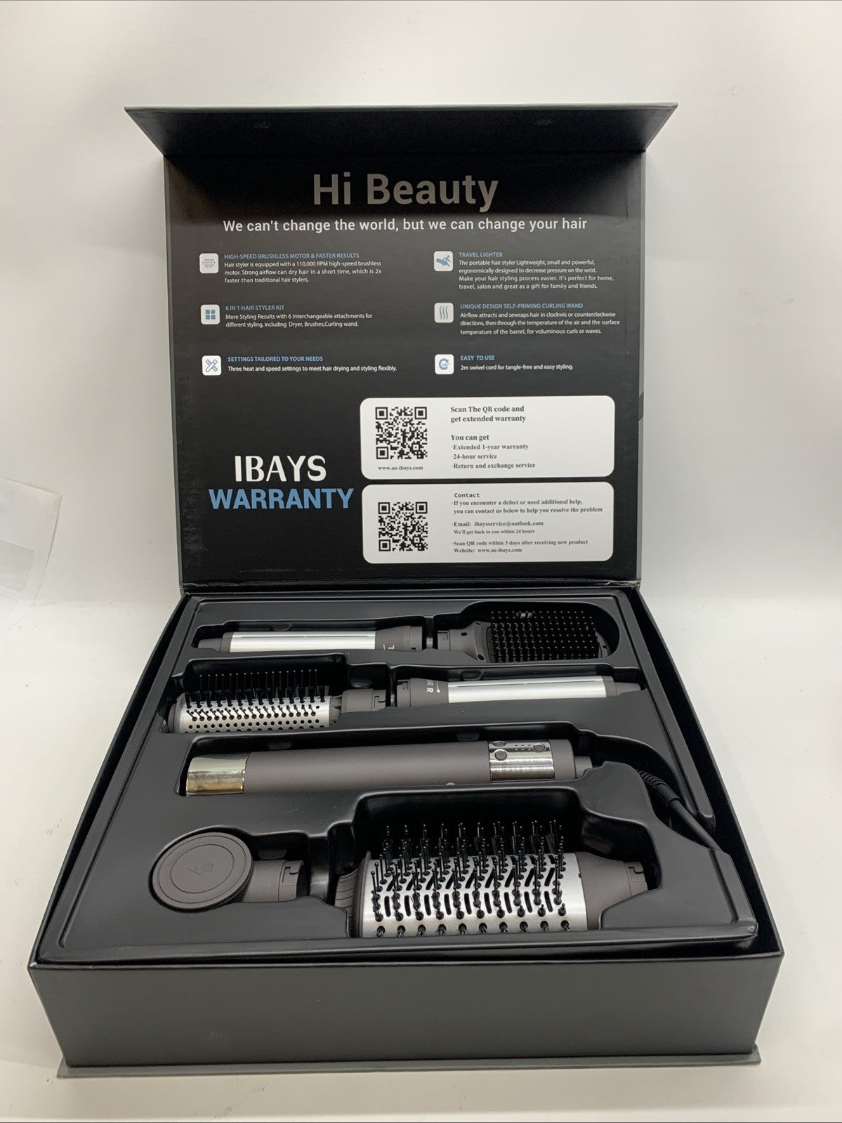 Ibays Hair Dryer Brush 6 in 1 Professional Hot Air Styler 110,000 RPM High-Speed