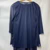 R&M 2-Piece Long Floral Glitter Lace Dress Evening with Beaded Neckline Size 4P