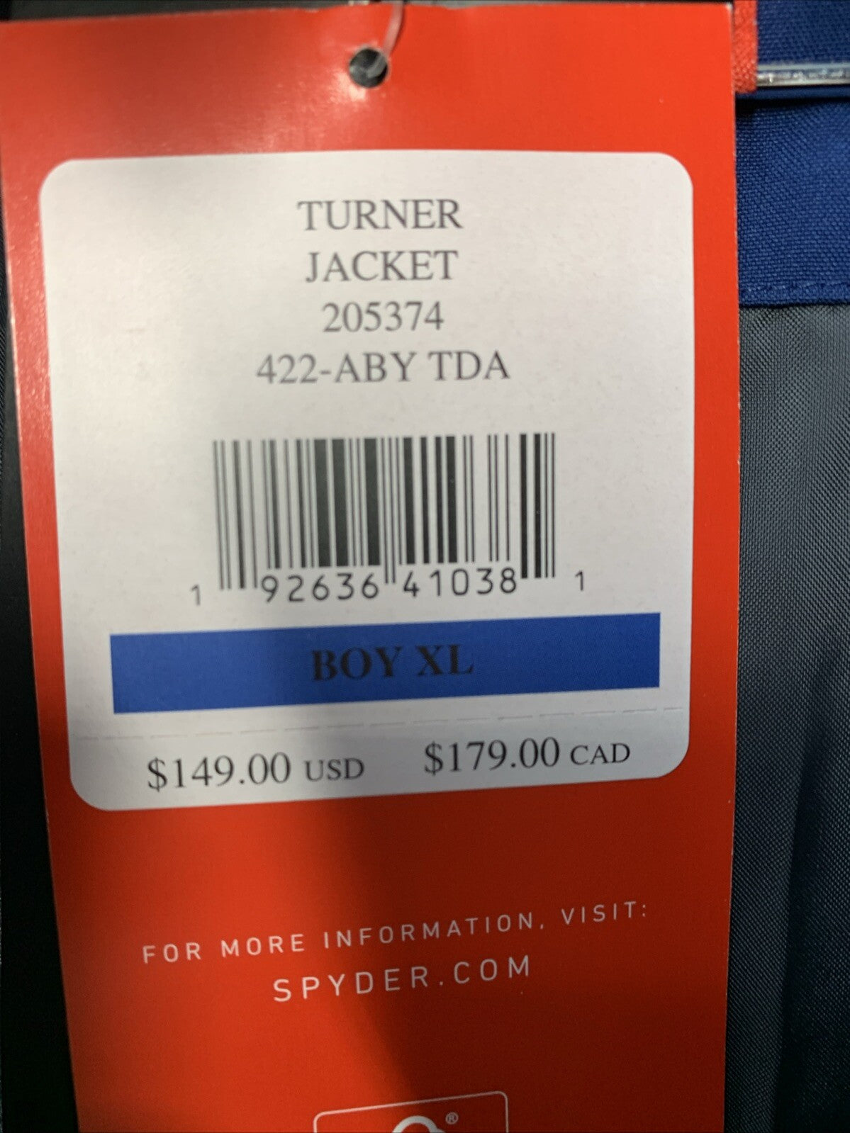 Spyder Turner Jacket Boys Size XL Long Sleeve 205374 Waterproof with Chest Pocke