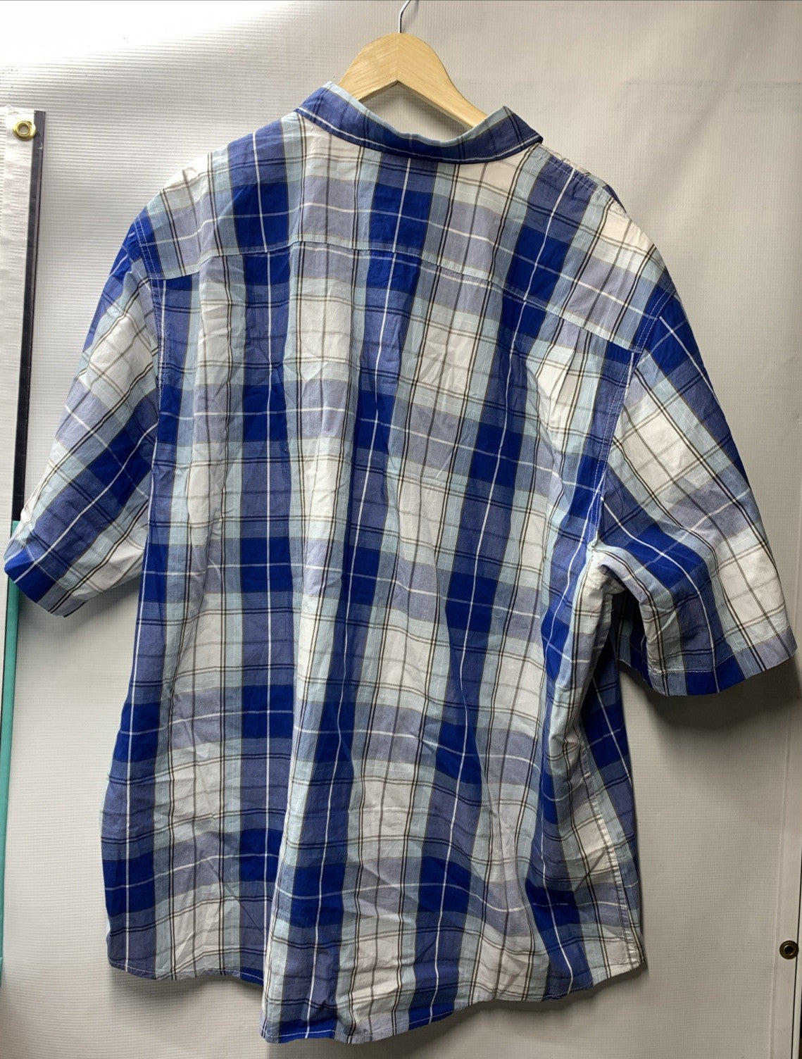 Wrangler Authentics Men's Short Sleeve Classic Plaid Woven Shirt Size 3XL/3TG