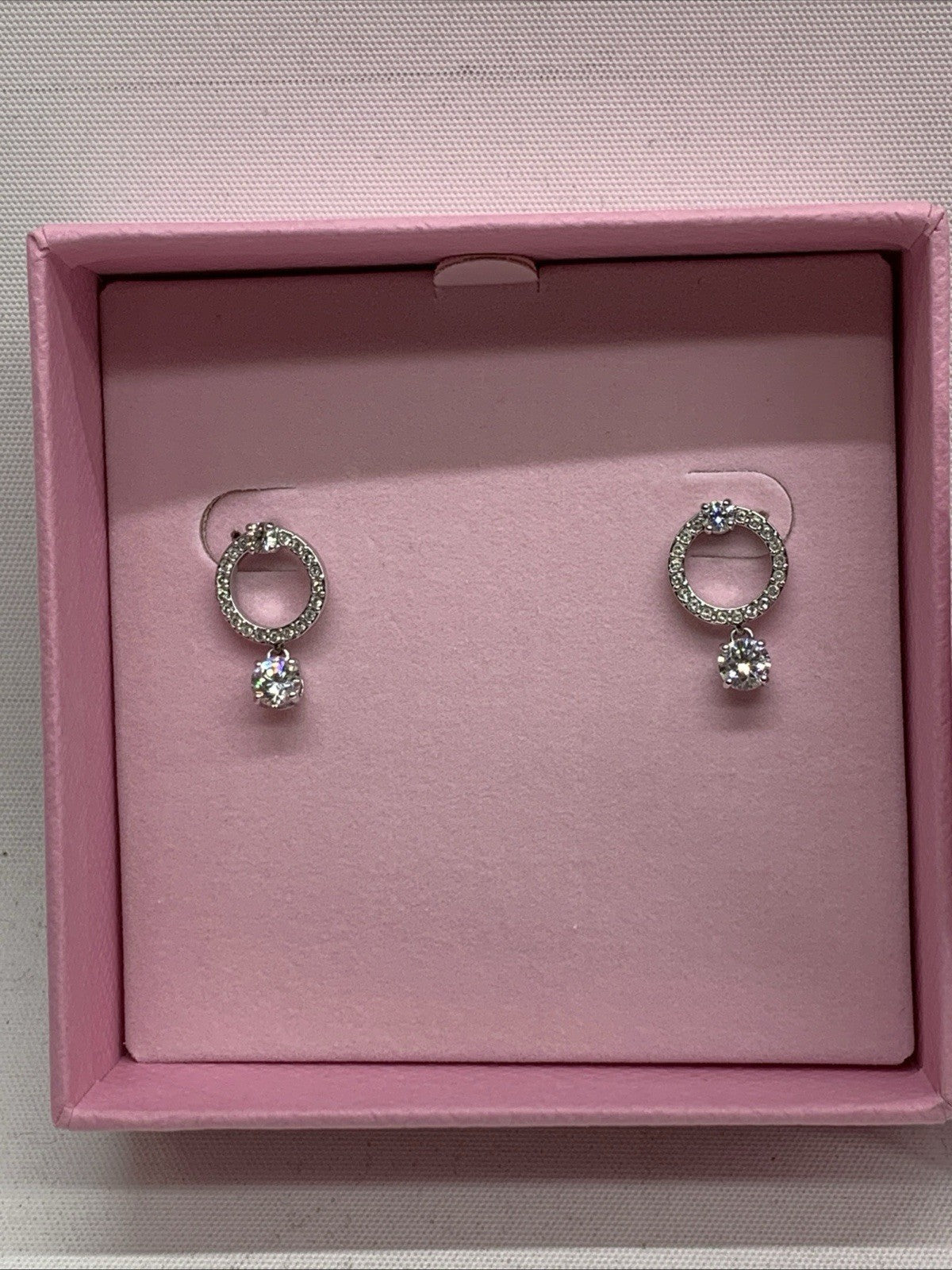 Women' Swarovski Stud Attract Circle 5563278 Earrings White Crystals Jewelry