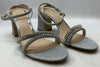 Jewel Women's Badgley Mischka Charlee Block Heel Sandal Sliver Size 9.5 Open Toe