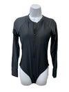 RELLECIGA Women's One Piece Swimsuits Long Sleeve Rash Guard Shirt Size M Black