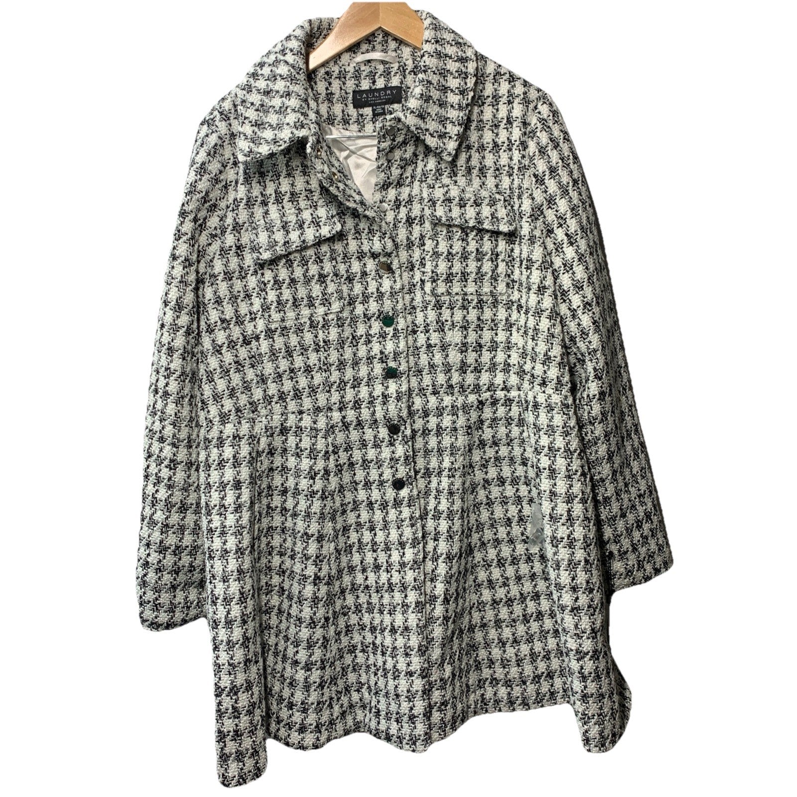 Laundry By Shelli Segal Fit and Flare Plaid Fabric Jacket (XL)