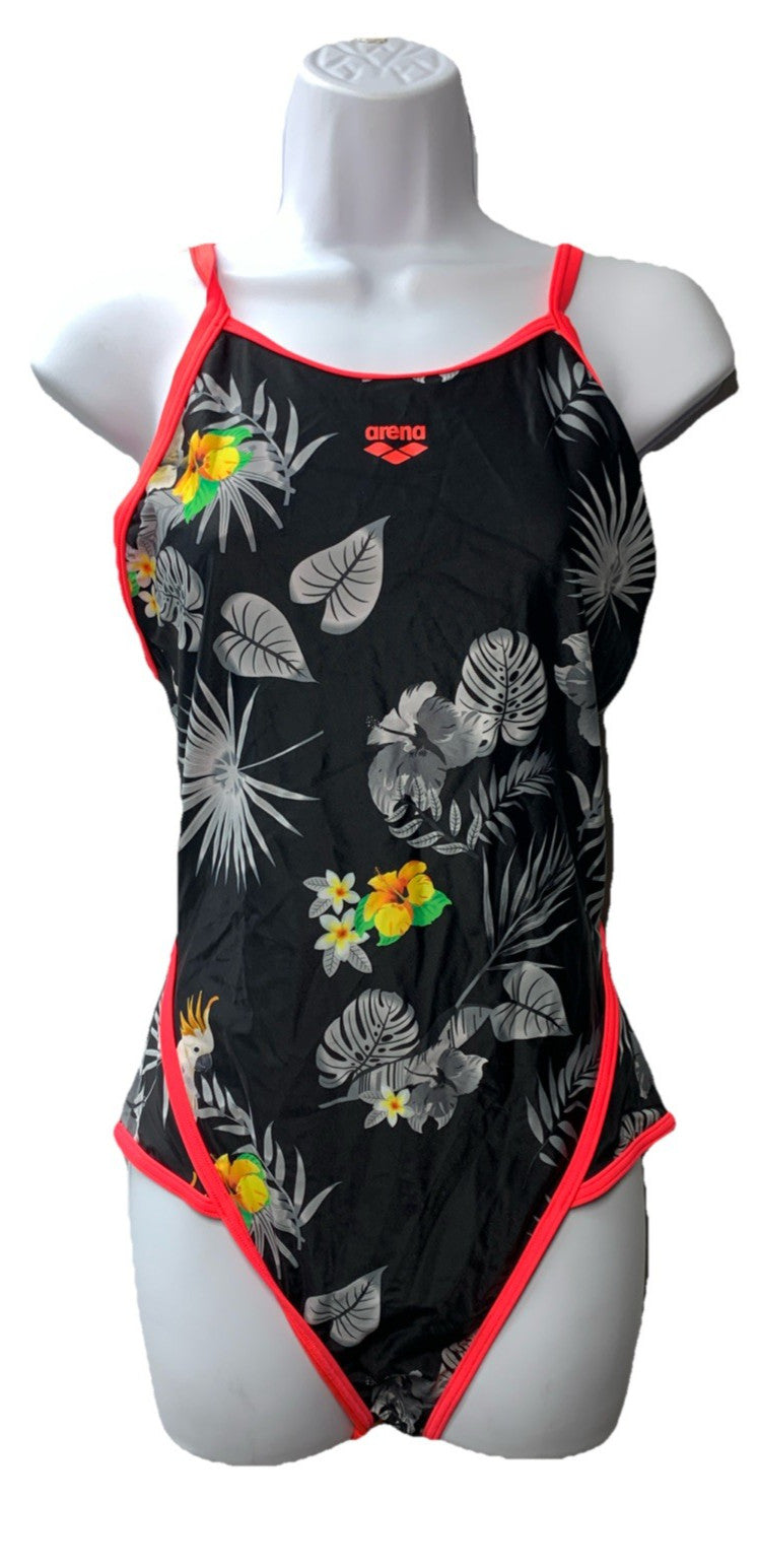 ARENA Feel Women's Swimsuit Tropical Summer Fast Back 1-Piece Size 40 Swimwear
