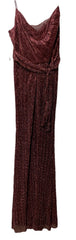 Adrianna Papell Women's Metallic Crinkle Gown Dress Size 4 Party/Cocktail Formal