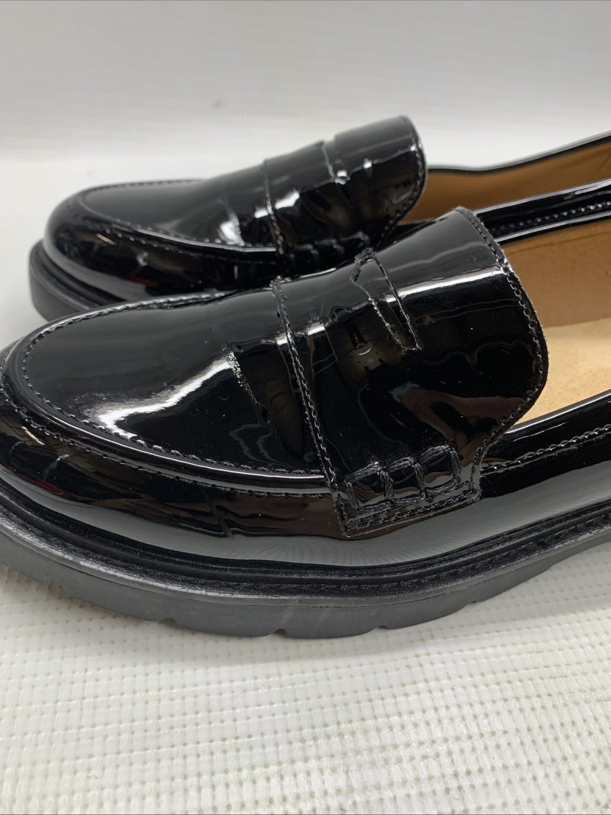 Rockport Kacey Penny Loafer Shoes Black Patent Leather US Womens 8.5 Pull-On