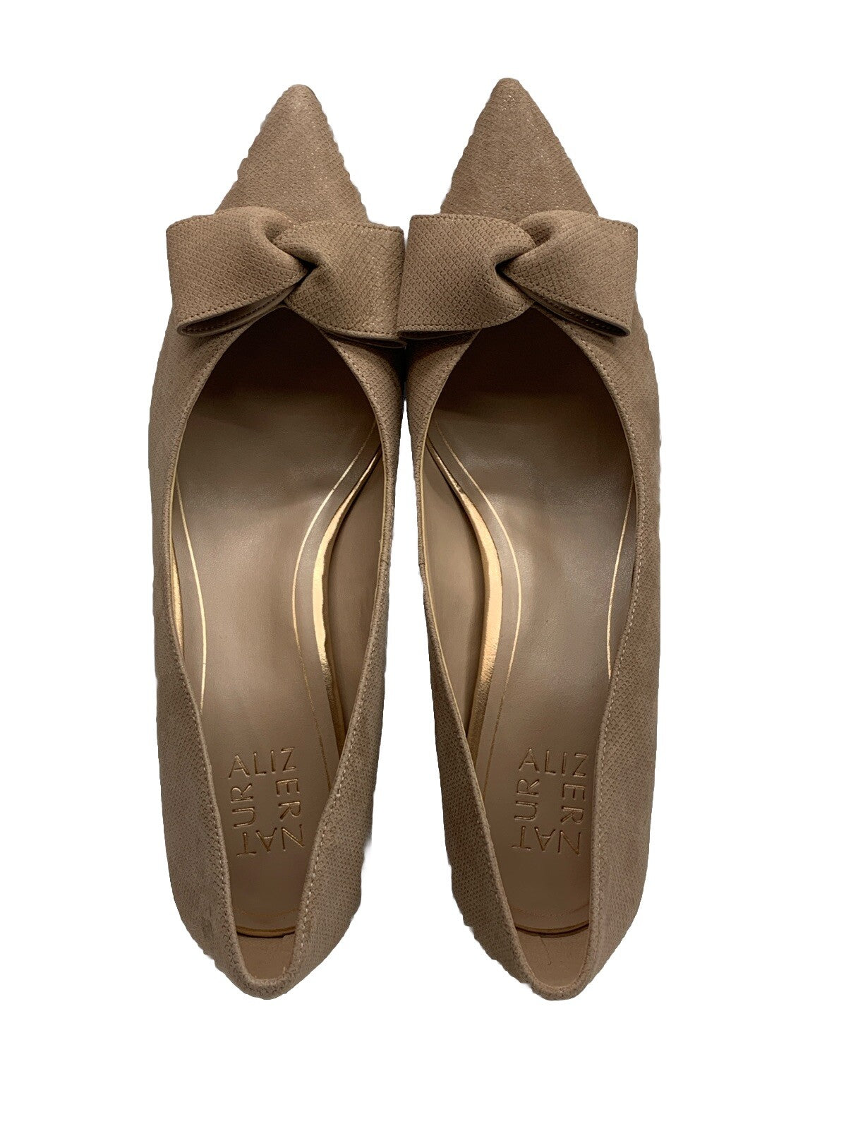 Naturalizer Womens MAVIS Taupe Suede Bow Pumps Shoes 10.5 Medium (B,M) BHFO