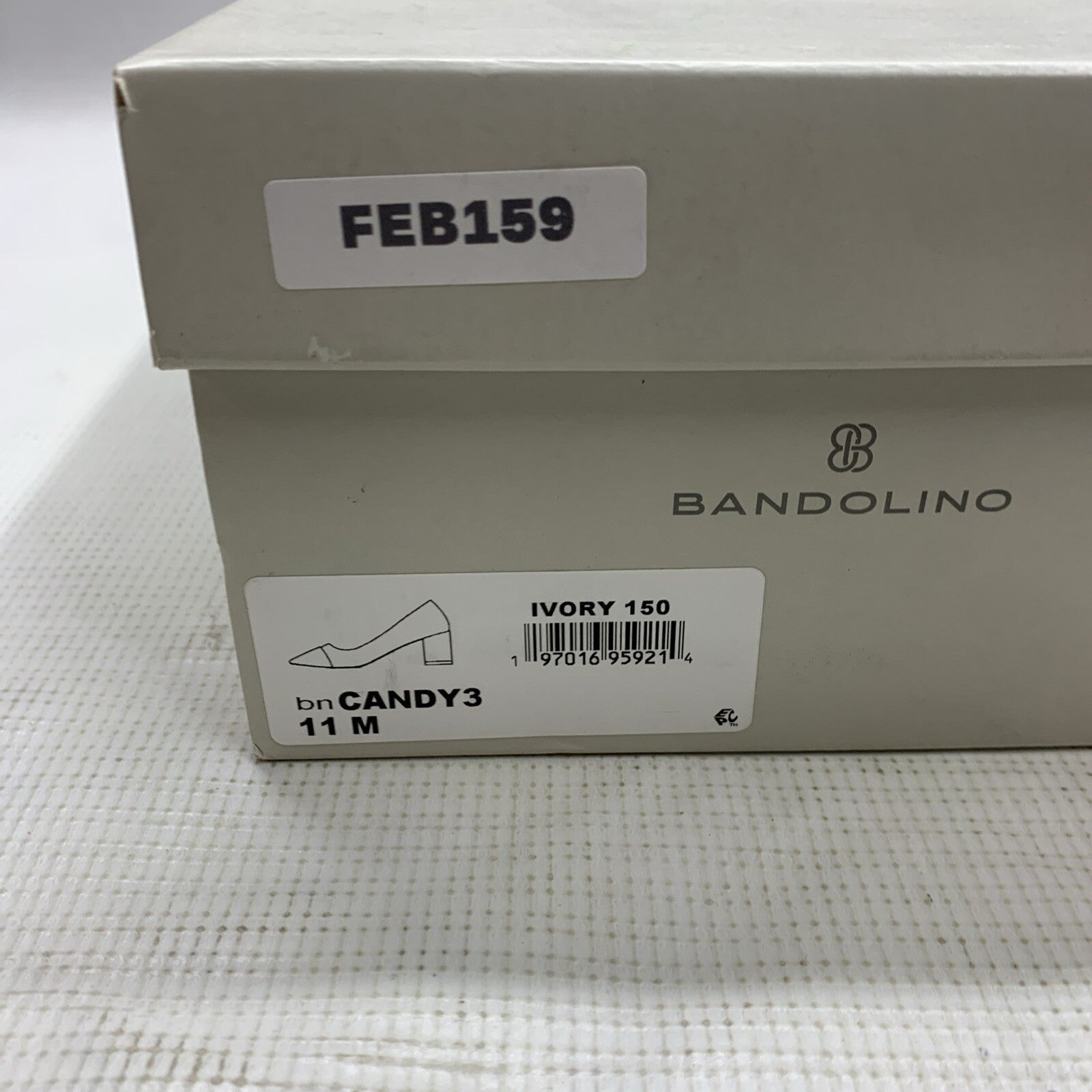 Bandolino Candy3 Womens Ivory 150 Block Heeled Sandal Slip-on Size 11 Square Toe