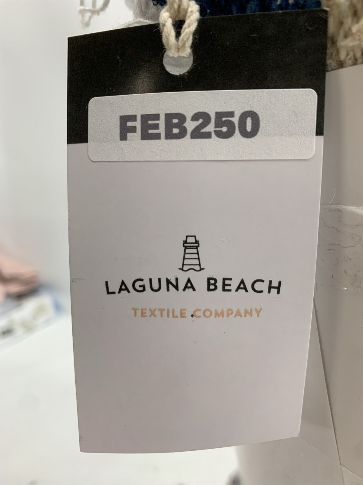 Navy/Tan Mexican Blanket by Laguna Beach Textile Co - Beach, Yoga, Camping,