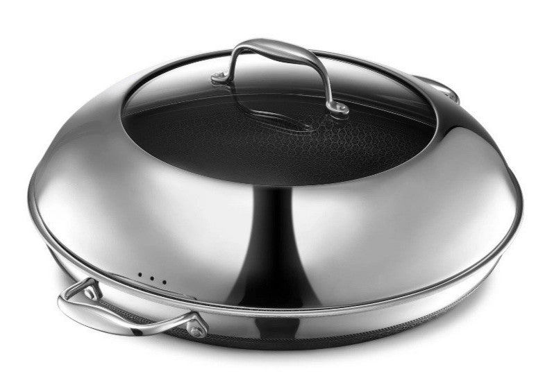 Hybrid Nonstick 14-Inch Frying Pan with Stainless Steel Lid, Stay-Cool Handles