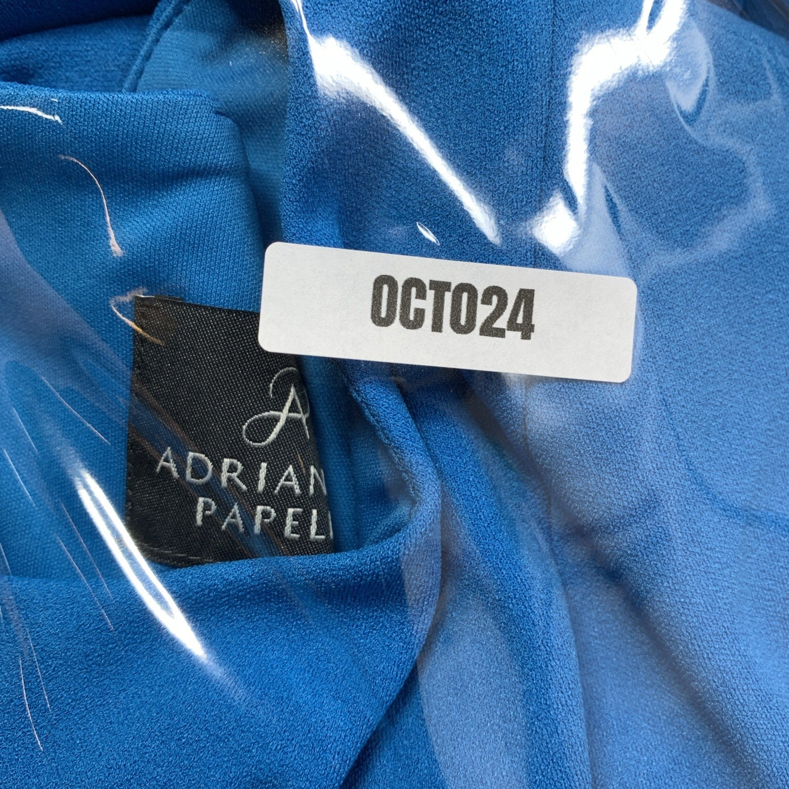 Adrianna Papell Women's Knit Crepe Tie Waist Sheath Size 10 Blue Coast Zip Back