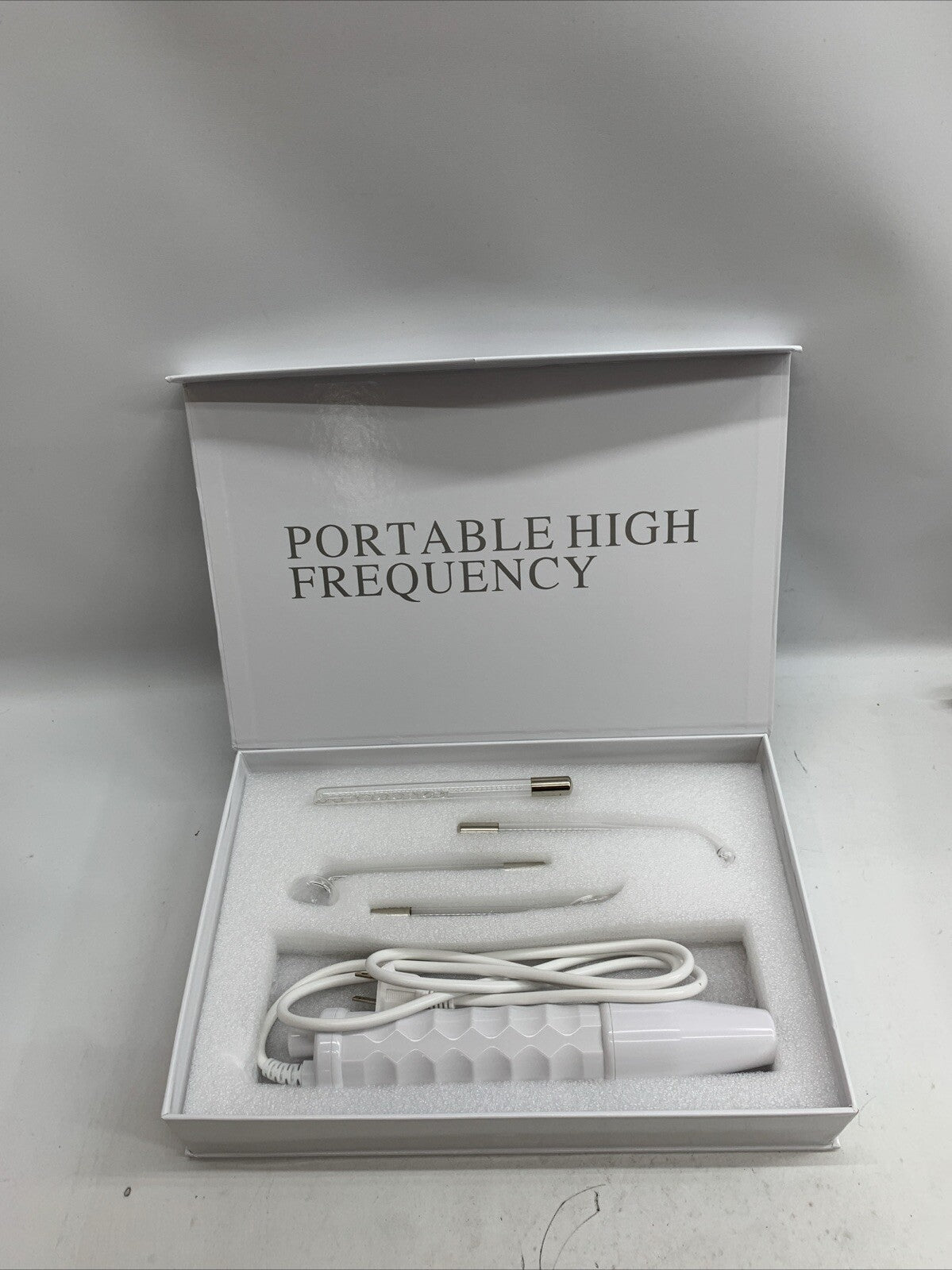 Houzzi High Frequency Skin Therapy Wand 4PC Neon ARgon Facial Device Skin Care