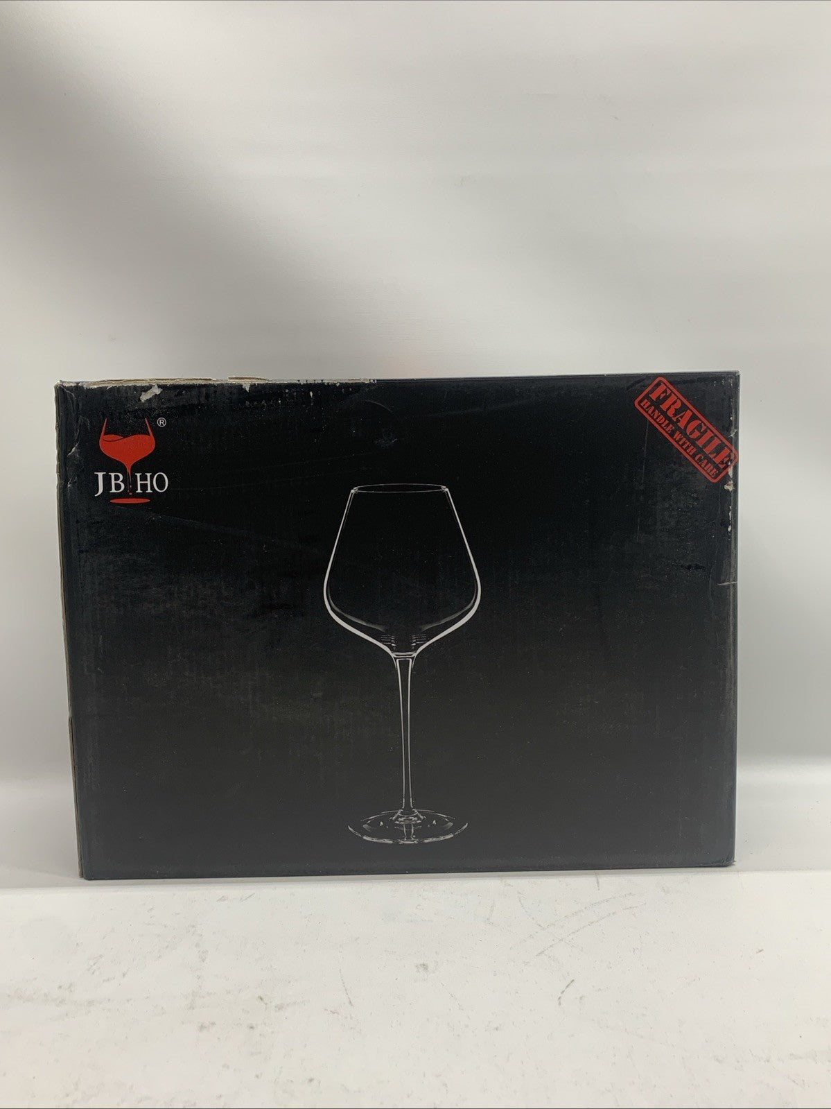 JBHO Set of 4-21 Ounce Hand Blown Italian Style Crystal Burgundy Wine Glasses