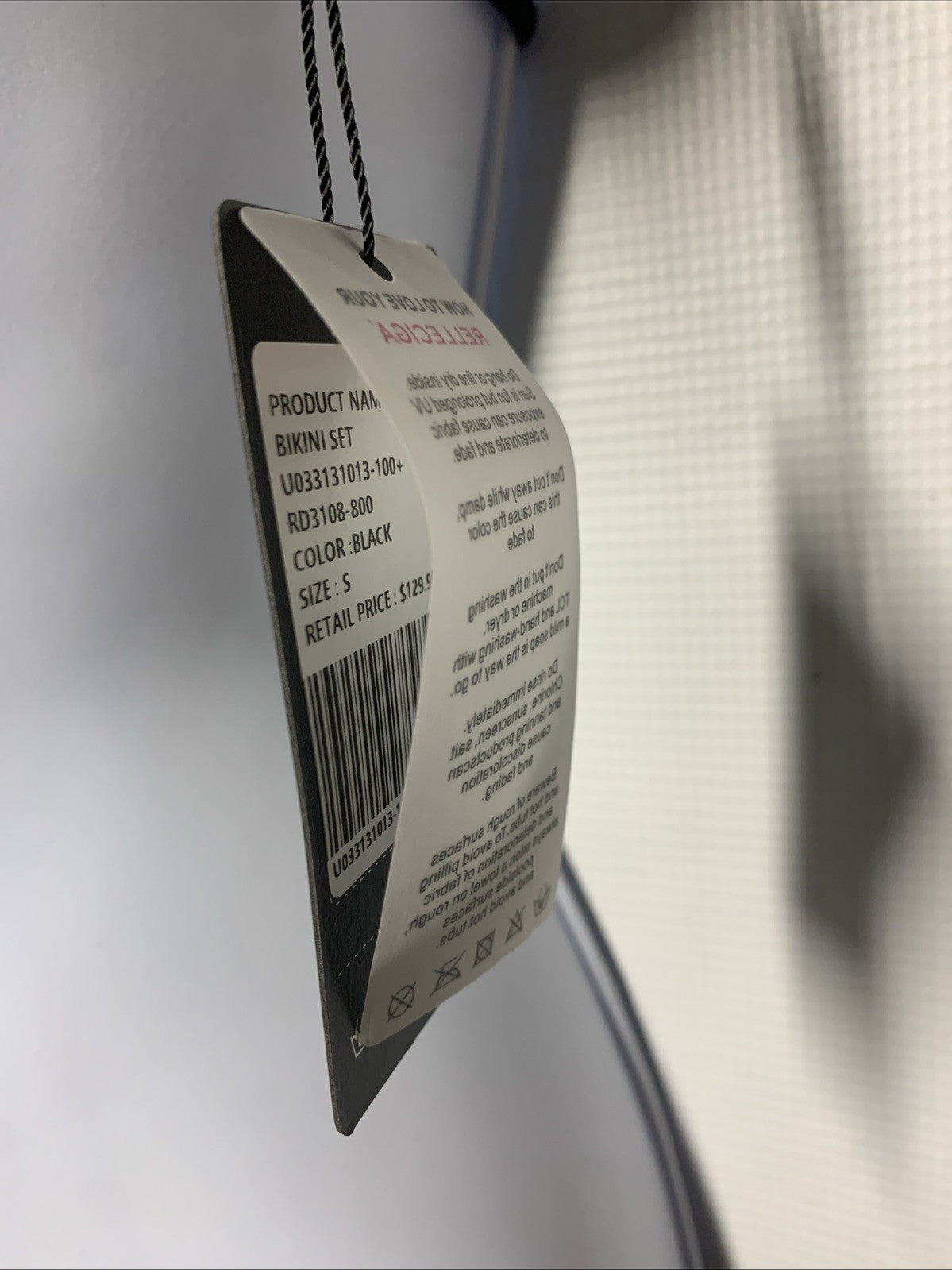 RELLECIGA Women's Triangle Bikini Set Black Small 2 Piece Swimwear Drawstring