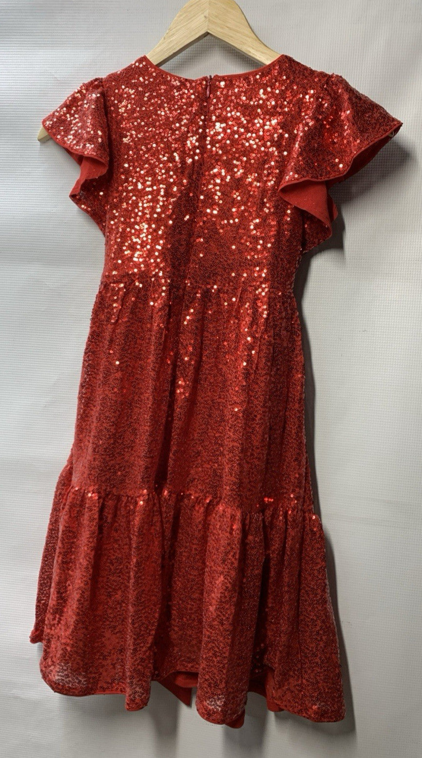 GRACE KARIN Girls Party Dress Sequin Formal Fancy Birthday Dress Size 8Y Red