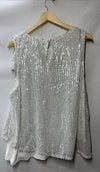 White sequin tank top dressy shimmer top for women, size 2XL, with sparkle and sleeveless design from GRACE KARIN.