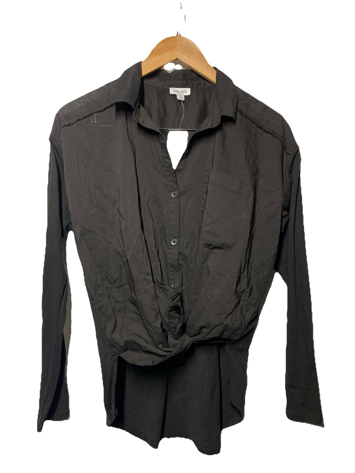 Splendid Women's Paige Shirt Long Sleeve Collared RF0W780 Casual Size XS Black