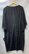 Hanna Nikole Women's Plus Size Chiffon Overlay Dress Size 20W, Black V-Neck
