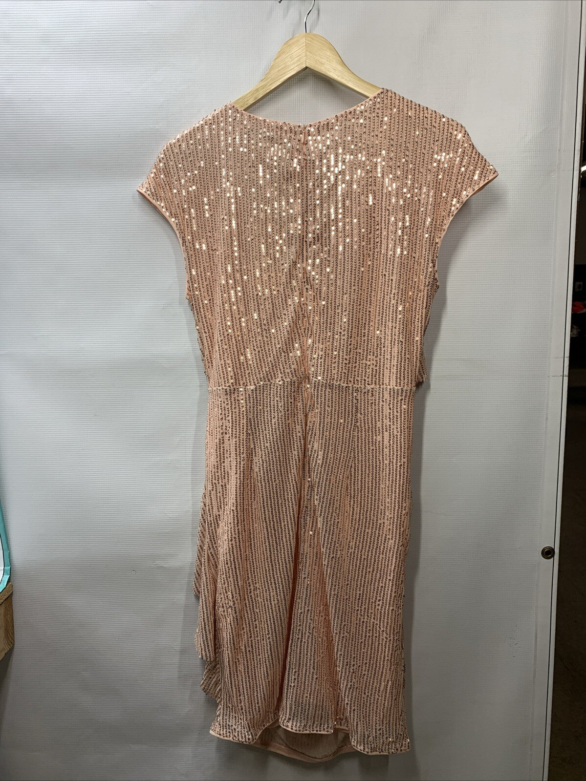 GRACE KARIN Sparkly Sequin Party Club Night Dress Wrap V-Neck Bodycon Cocktail L
