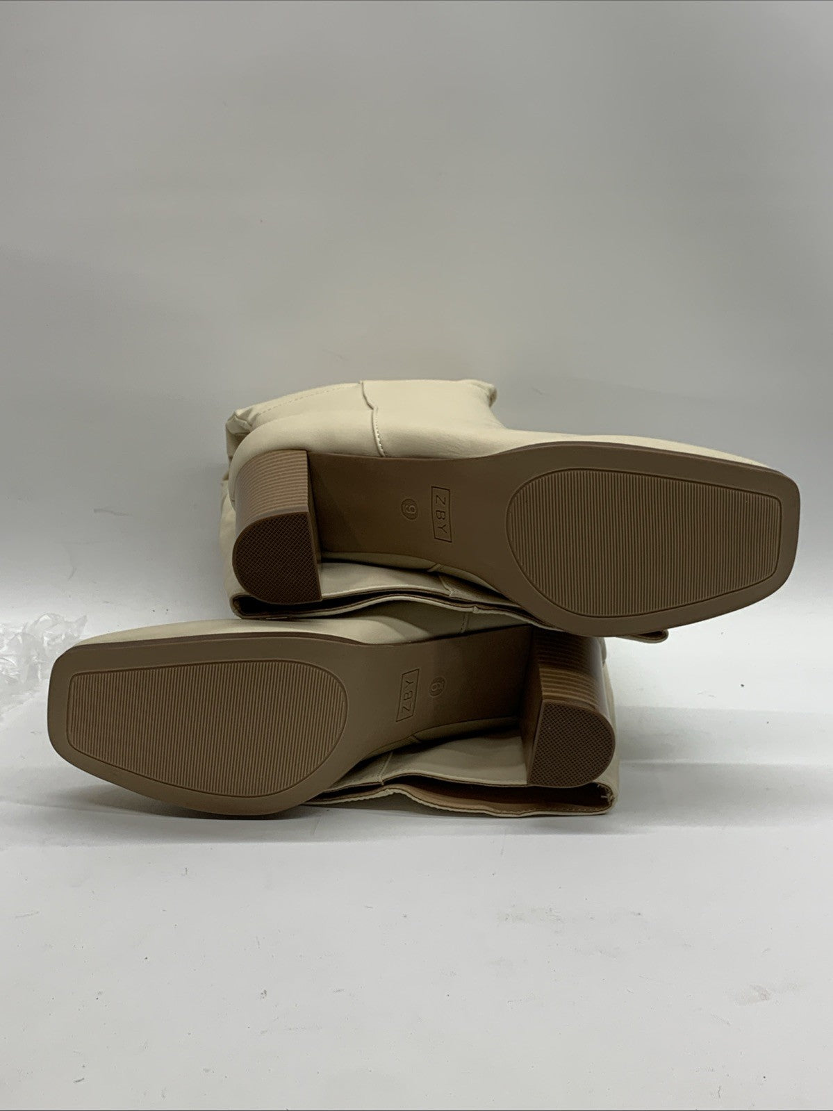 Coutgo Womens Faux Suede Knee High Boots Side Zipper Chunky Heel Stretch Winter