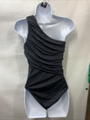 La Blanca Island Goddess Women's Swimsuit Shirred One Shoulder 1 Piece Size 6