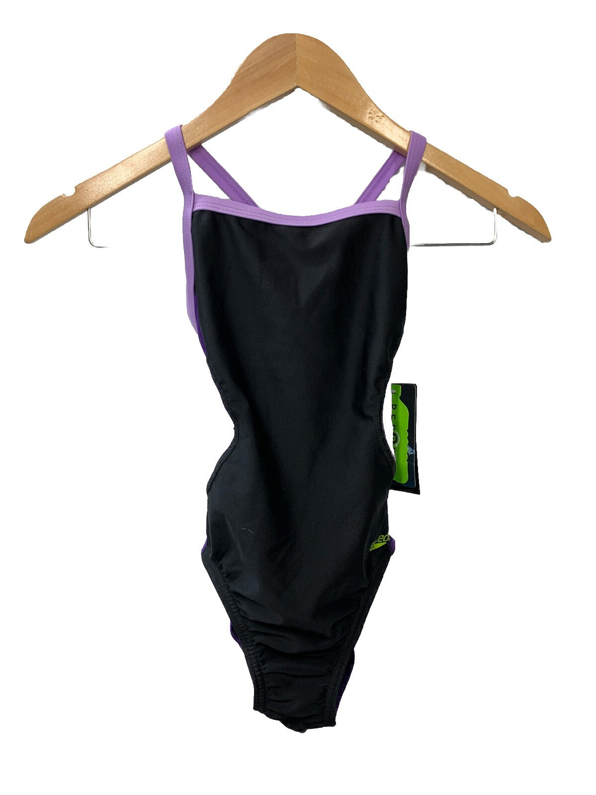 Speedo Women's Swimsuit One Piece Prolt Super Pro Solid Adult Sz 24 Black/Purple