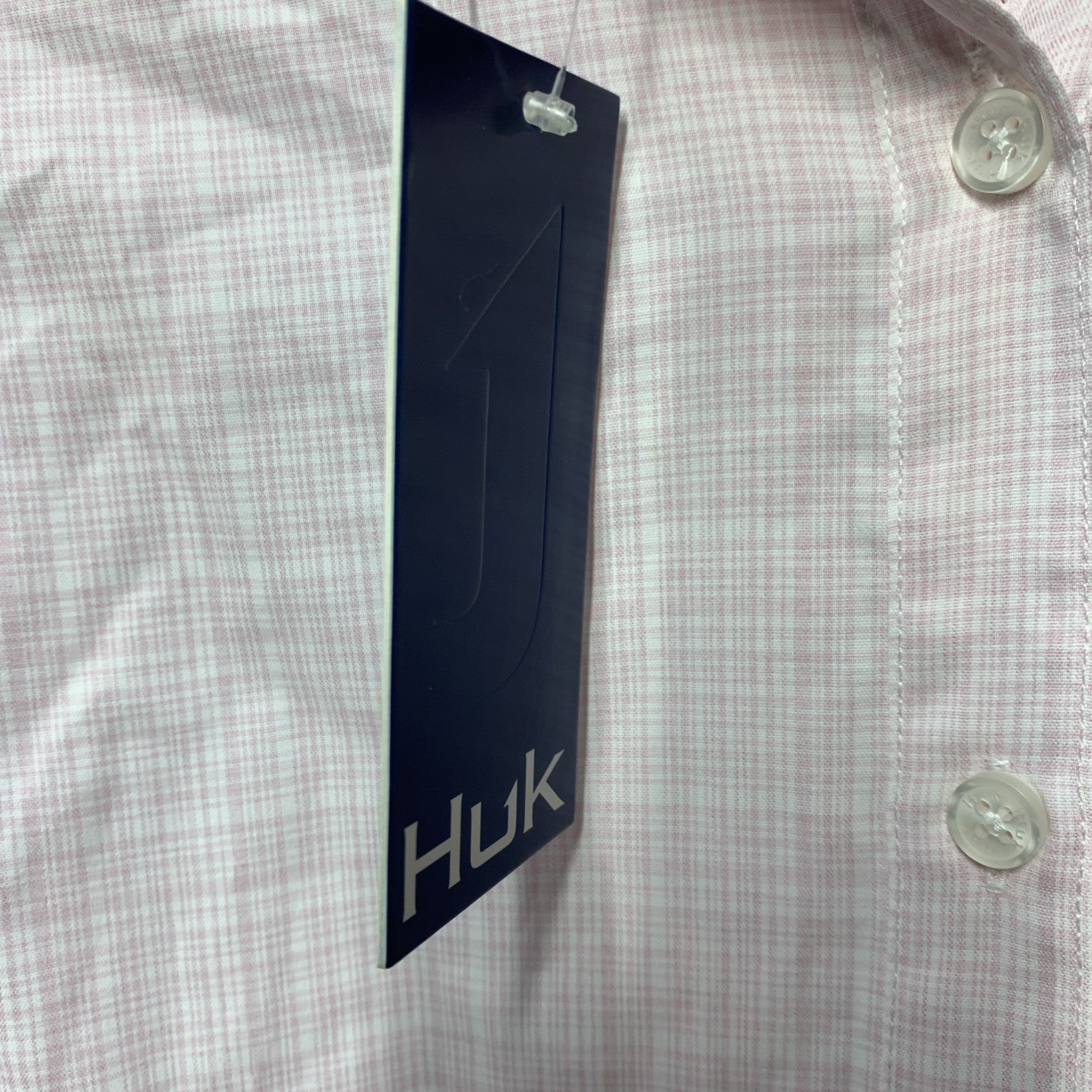 Huk Women's Standard Tide Point Long Sleeve Collared Fishing Shirt Pink Medium