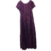 Alex Evenings Women's Long Rosette Lace Cap Short Sleeve Gown Elegant Size 12