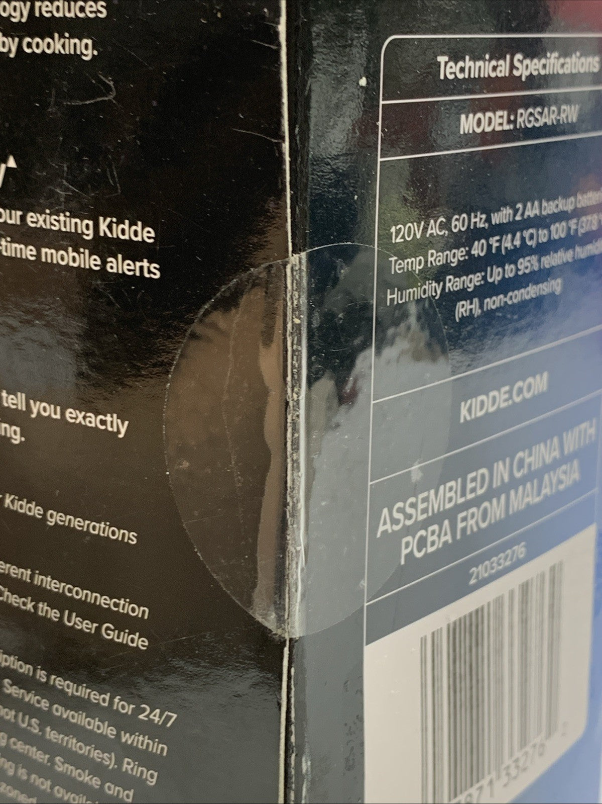 Kidde RGSAR-RW Wired Smart Smoke Alarm with Ring Alerts & AA Backup Battery