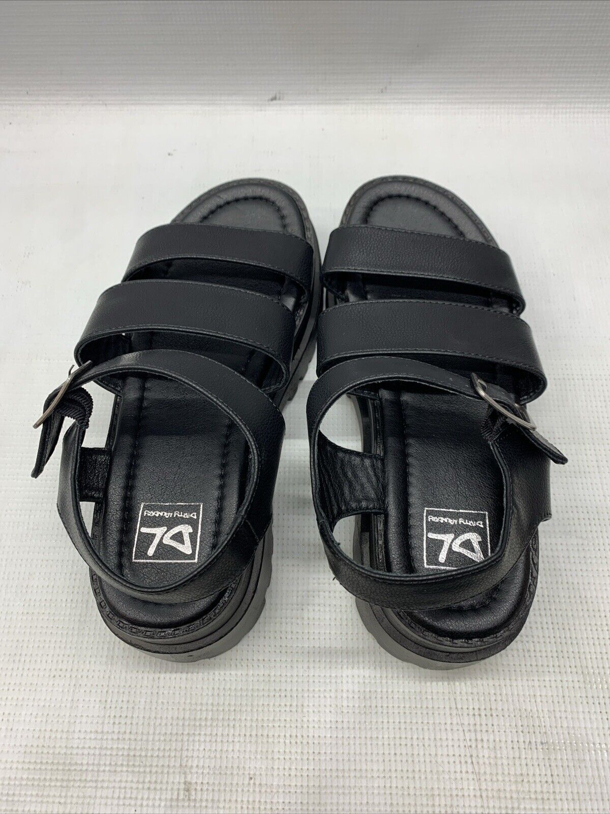 Dirty Laundry Womens Platform Gladiator Sandals Baddie Wedge Buckle Black Size 9