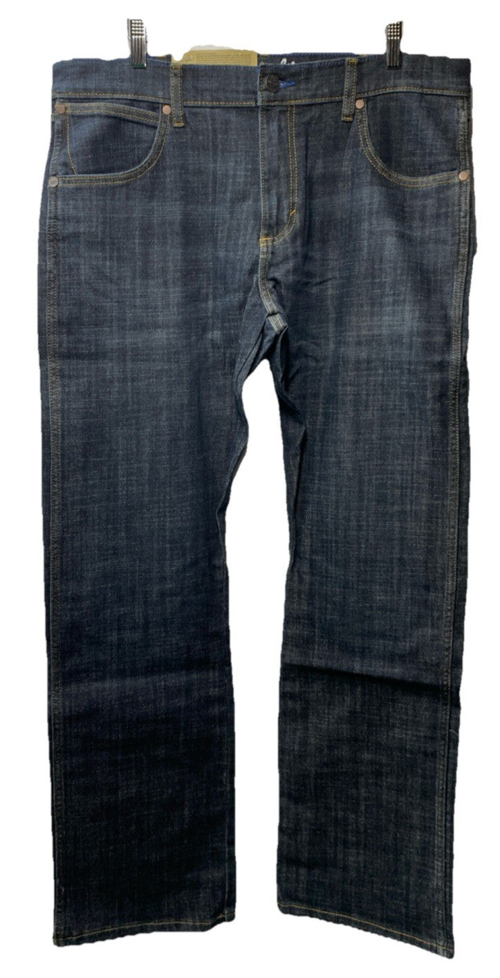 Wrangler Retro Men's Dax Dark Wash Slim Bootcut Stretch Denim Jeans Size 34x32