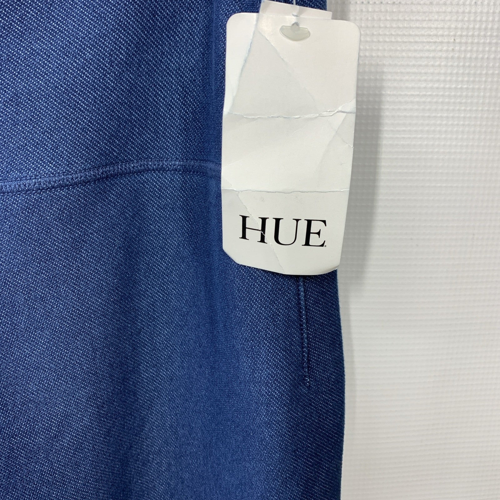 Hue Womens Legging Size XXL Furry Lined Stretch Denim Blue Pull On Plush Lined