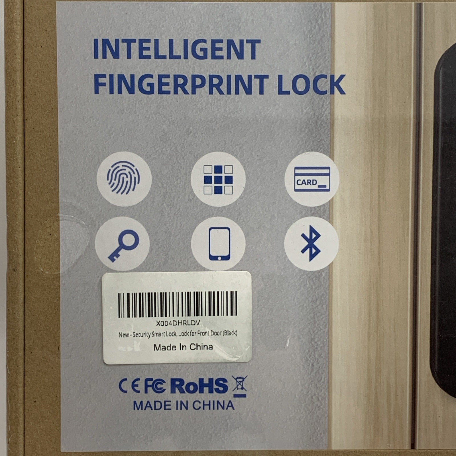 Intelligent Fingerprint Lock For Front Door Matte Black Security Smart Locks