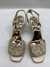 Badgley Mischka Women's Nimah Kitten Heel Sandal Heeled Nude Size 9 Open Toe