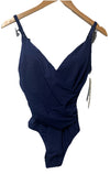 Profile by Gottex Tutti Frutti V Neck One Piece Swimsuit Navy Swimwear Size 6