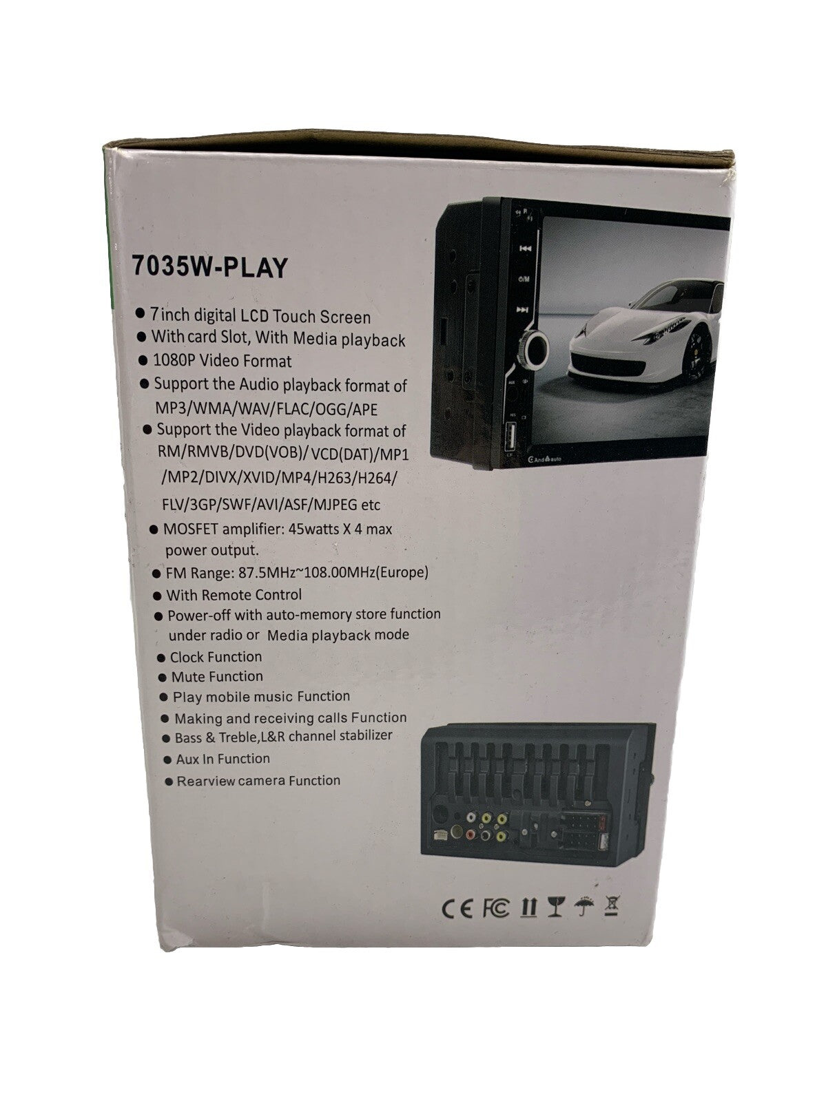 7' Digital Screen Wireless Apple CarPlay Double Din Car Stereo Player 7035W-Play