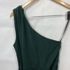 Hanna Nikole Women Size 12W One Shoulder Bodycon Wrap Cocktail Party Dress Green