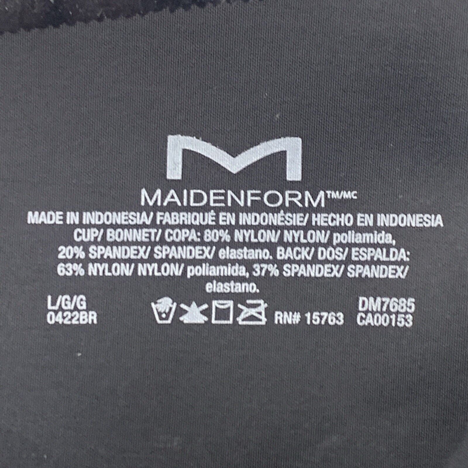 Maidenform Women's Pure Comfort Wireless Strapless Bandeau Bra DM7685 Size L