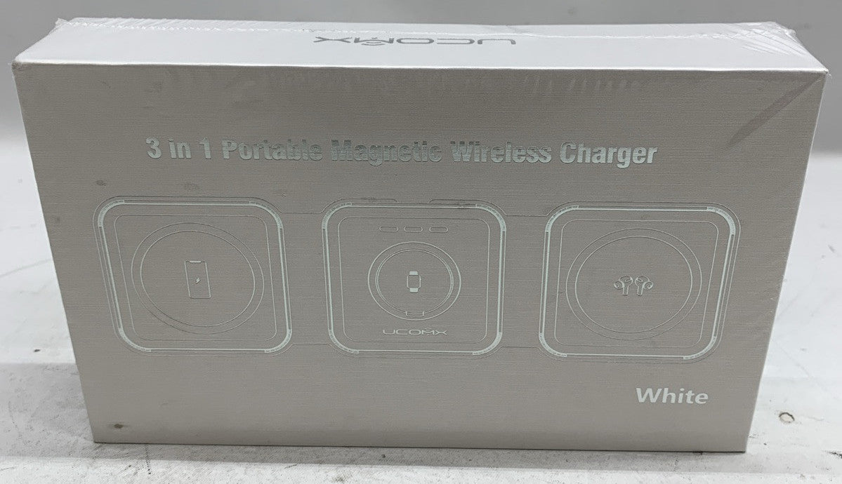 UCOMX Nano 3 in 1 Portable Magnetic Wireless Charger Black for Multple Device