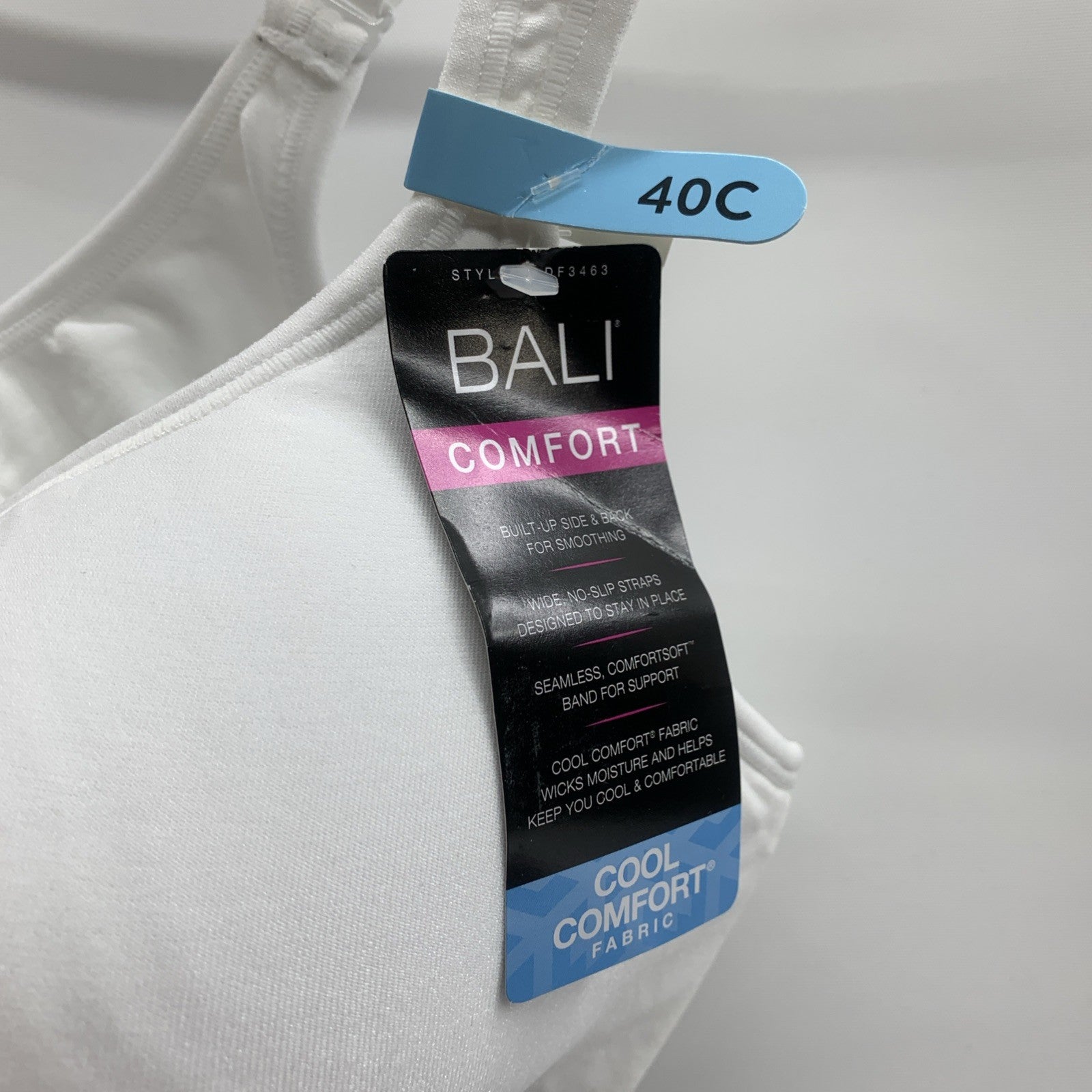 Bali Women's DF3463 Comfort Revolution Under Wirefree Bra White Cool Comfort 40C