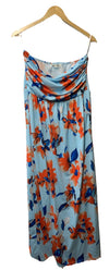 GRACE KARIN Women Strapless Casual Loose Ruched Long Maxi Dress Floral Size L