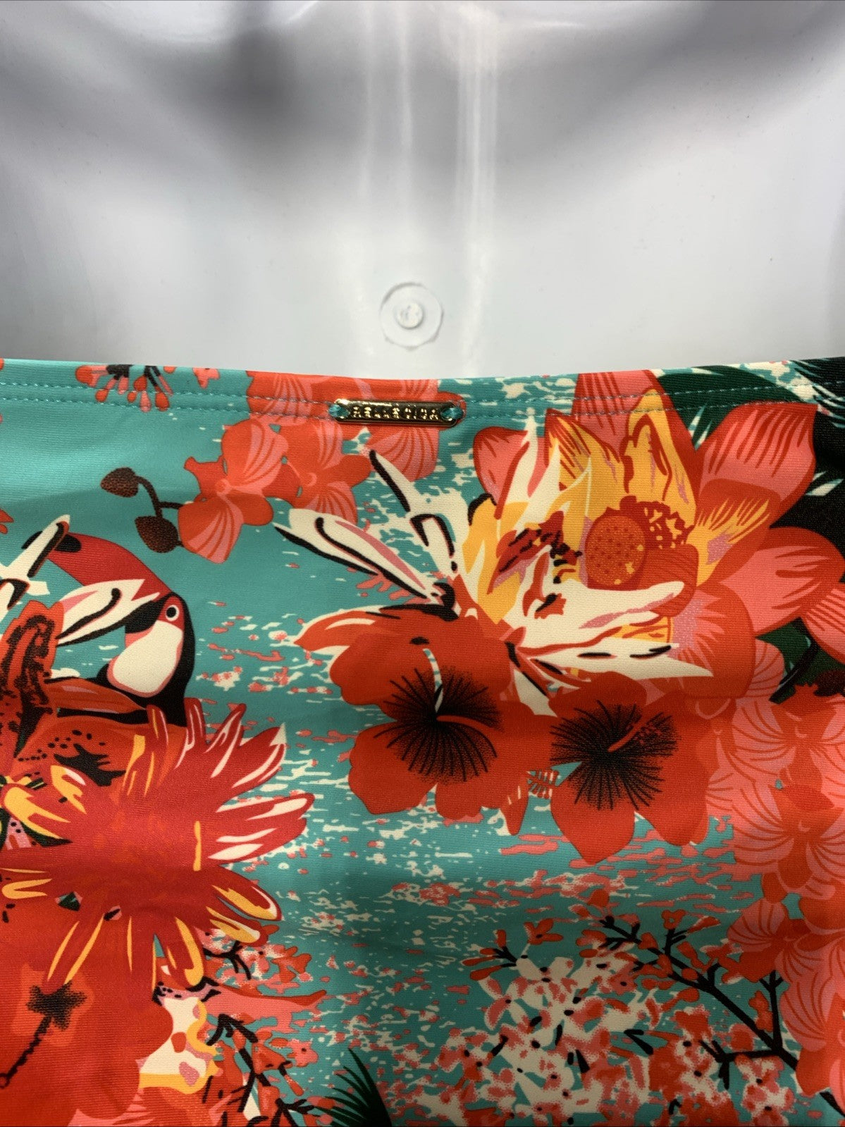 RELLECIGA Low Waisted Bikini Set Scoop Neck Cutout Two Piece Swimsuit Floral Med