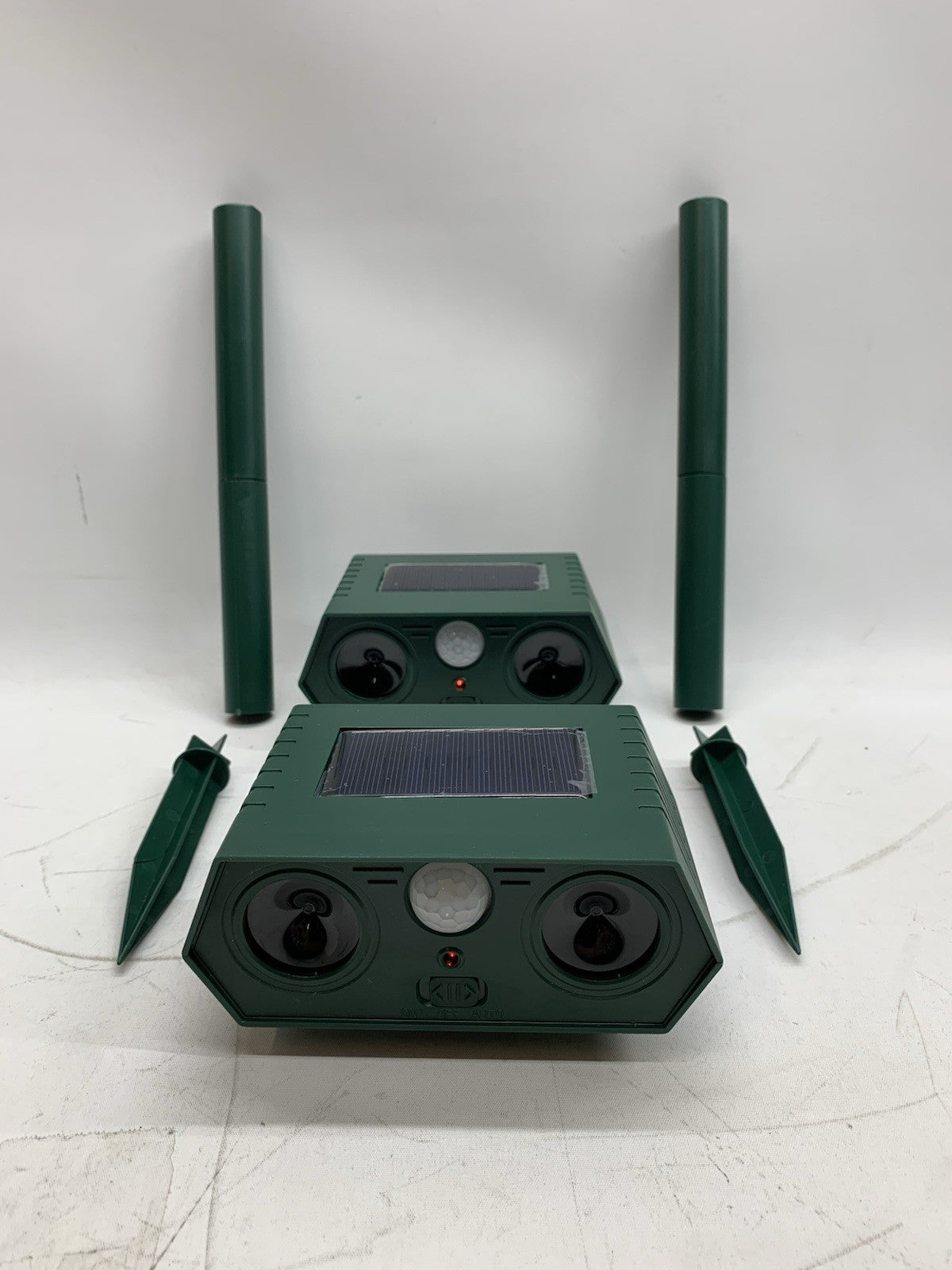 Solar Ultrasonic Animal Repellent Outdoor Cat Deterrent Infrared Sensing 2 Pack