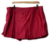 Plus size red high-waisted swim skirt for women by Hanna Nikole, stylish swimwear for size 22W, from The Family Flips.